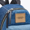 Mochila mediana de denim con bloques de color Biker