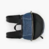 Mochila mediana de denim con bloques de color Biker
