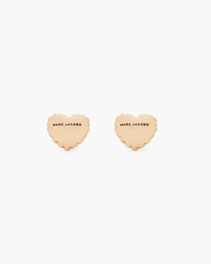 Pendientes de botón con forma de corazón y globo