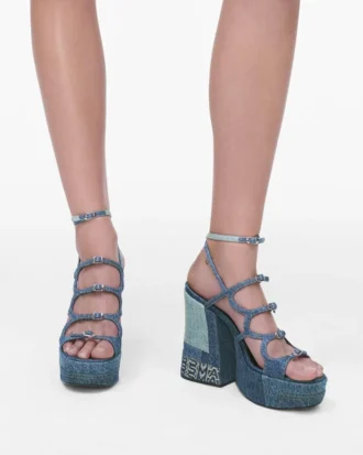 Sandalias con plataforma Kiki de denim deconstruido