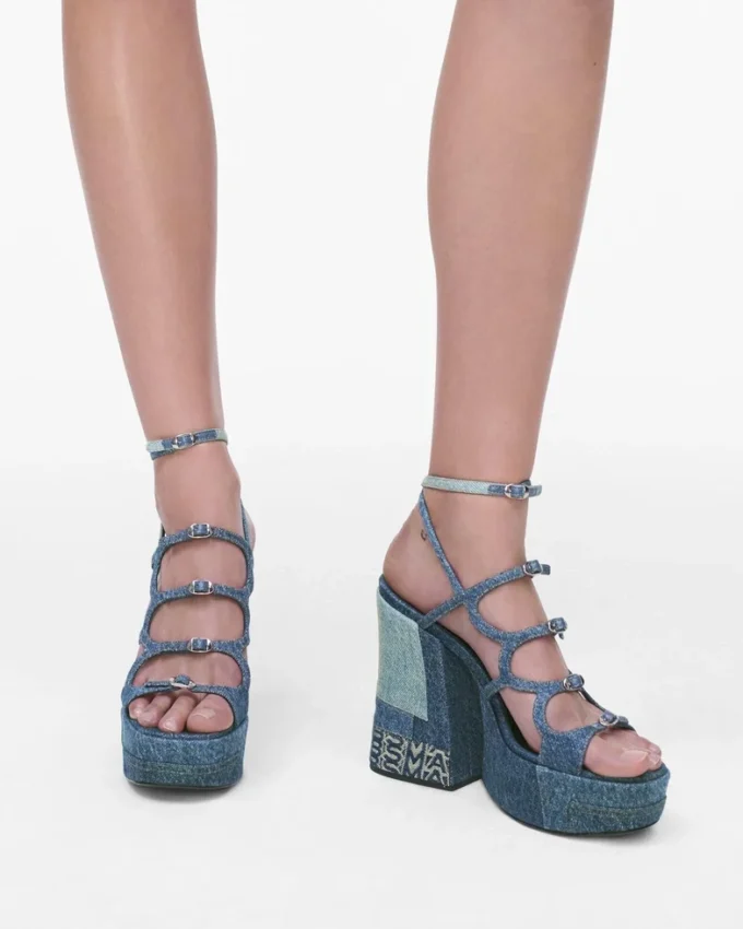 Sandalias con plataforma Kiki de denim deconstruido