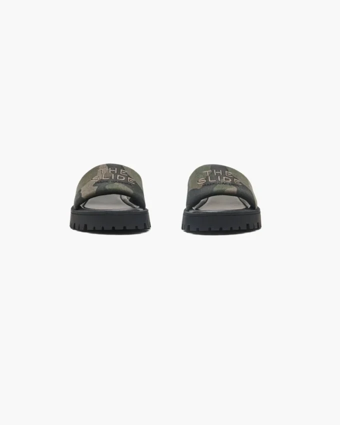 Sandalias con suela de tacos y jacquard de camuflaje