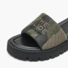 Sandalias con suela de tacos y jacquard de camuflaje