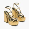 Sandalias de plataforma Kiki de piel metalizada