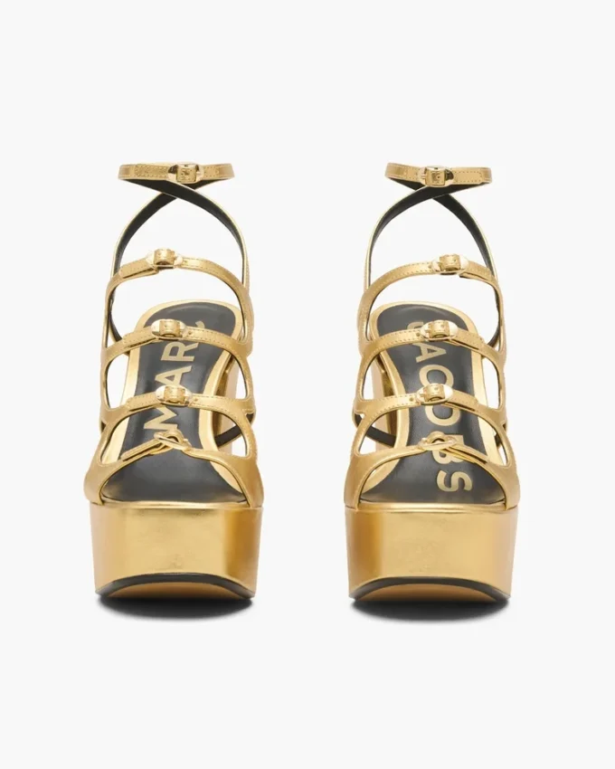 Sandalias de plataforma Kiki de piel metalizada