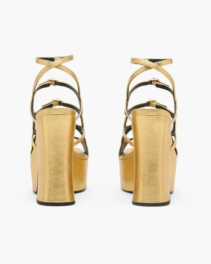 Sandalias de plataforma Kiki de piel metalizada