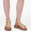 Sandalias gladiadoras Daisy de piel metalizada