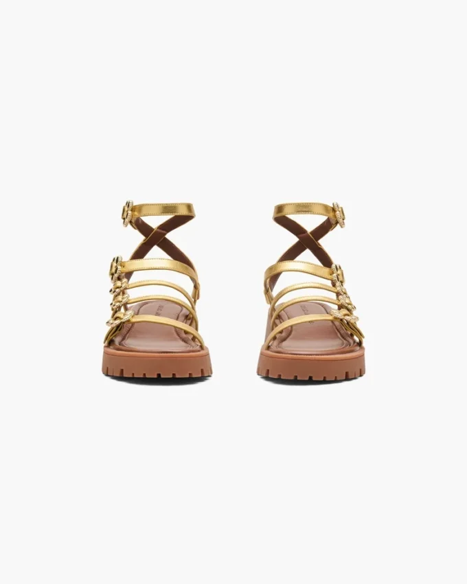 Sandalias gladiadoras Daisy de piel metalizada