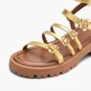 Sandalias gladiadoras Daisy de piel metalizada