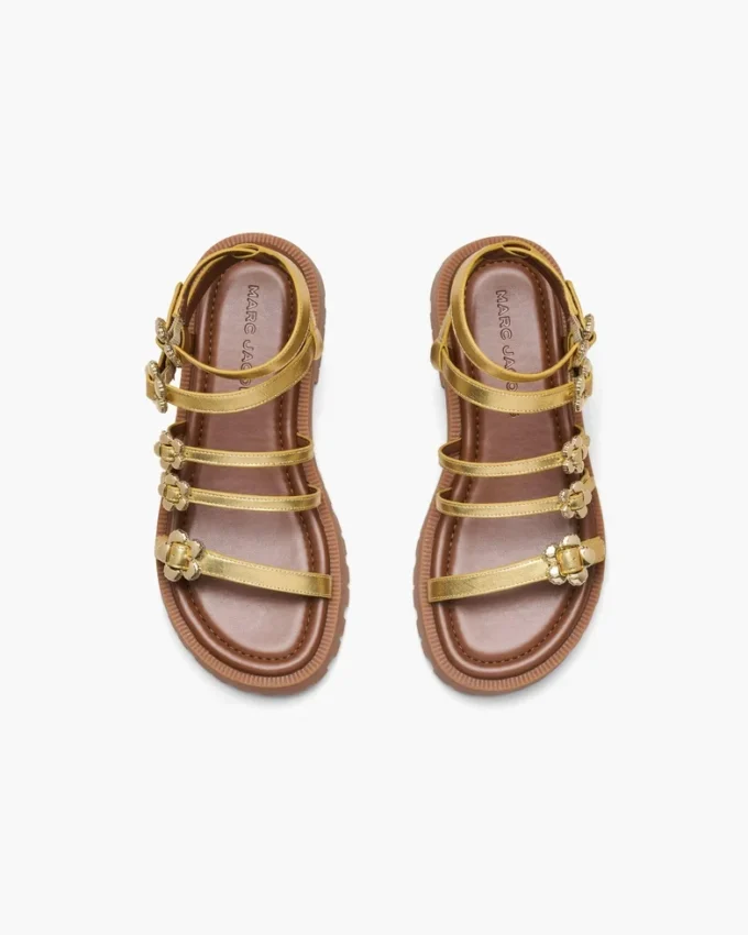 Sandalias gladiadoras Daisy de piel metalizada