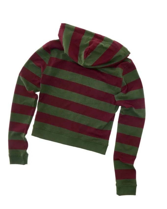 Sudadera con capucha ajustada y cremallera a rayas