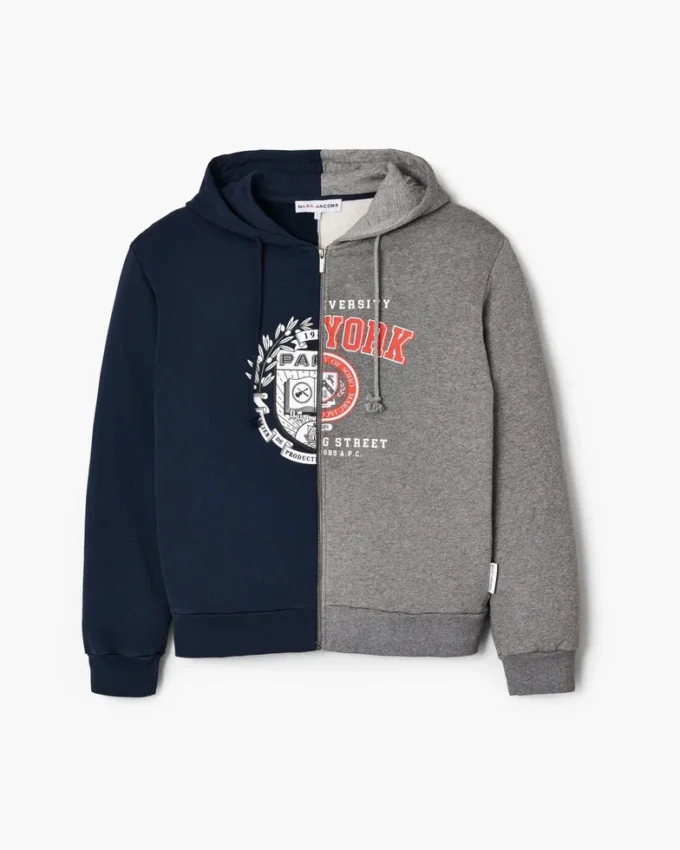 Sudadera con capucha y cremallera A.P.C. X Marc Jacobs Split Crest