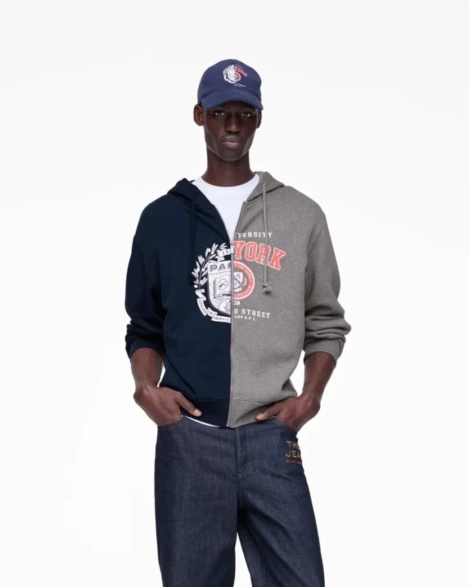 Sudadera con capucha y cremallera A.P.C. X Marc Jacobs Split Crest
