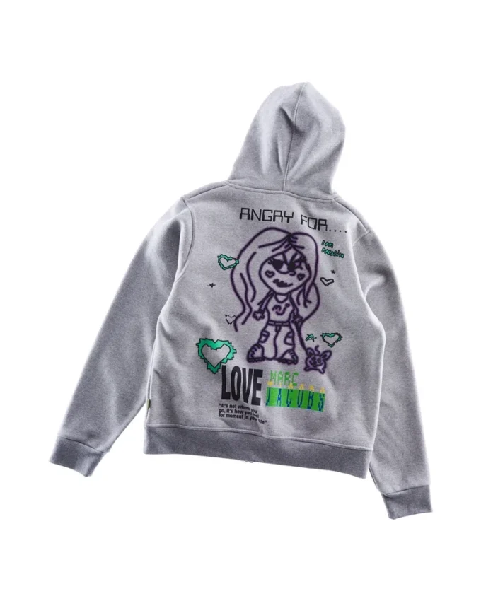 Sudadera con capucha y cremallera Angry For Love