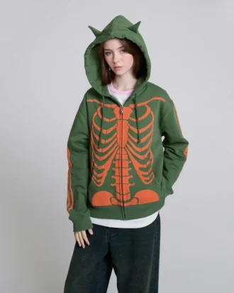 Sudadera con capucha y cremallera Skeleton