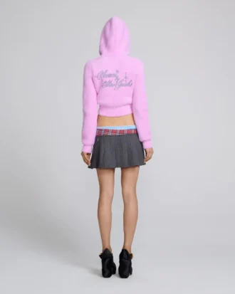 Sudadera con cremallera de punto encogido y peludo Sudadera con cremallera de punto encogido y peludo