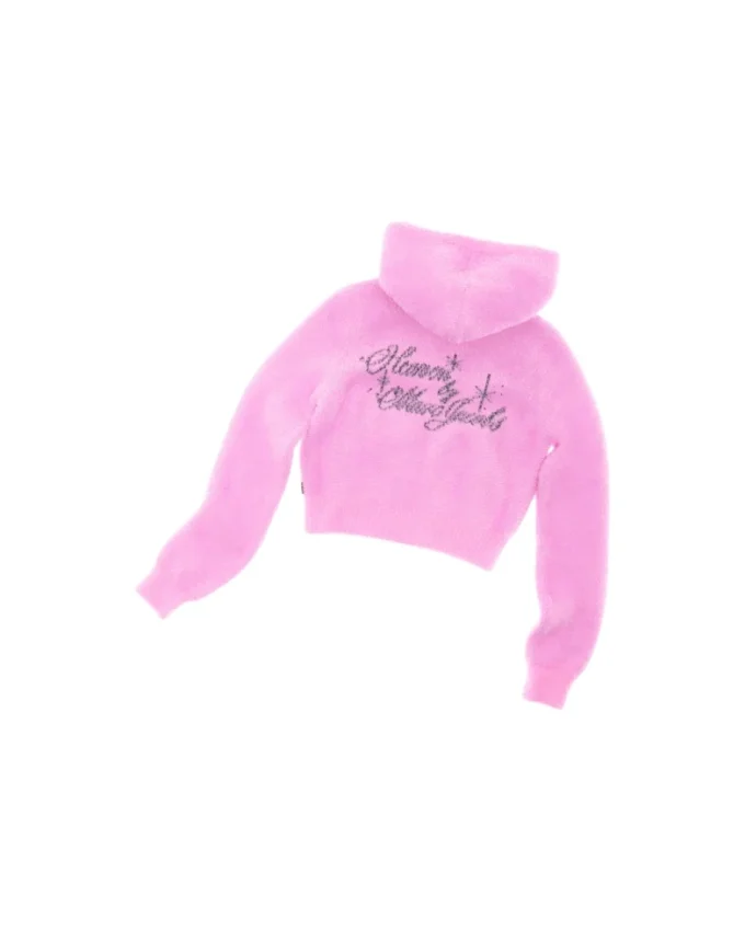 Sudadera con cremallera de punto encogido y peludo