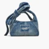 The Sack Bag mini de denim con lazo
