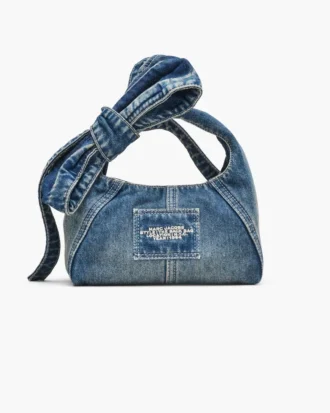 The Sack Bag mini de denim con lazo