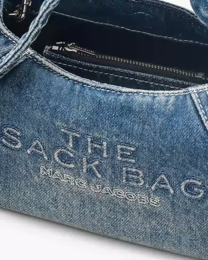 The Sack Bag mini de denim con lazo