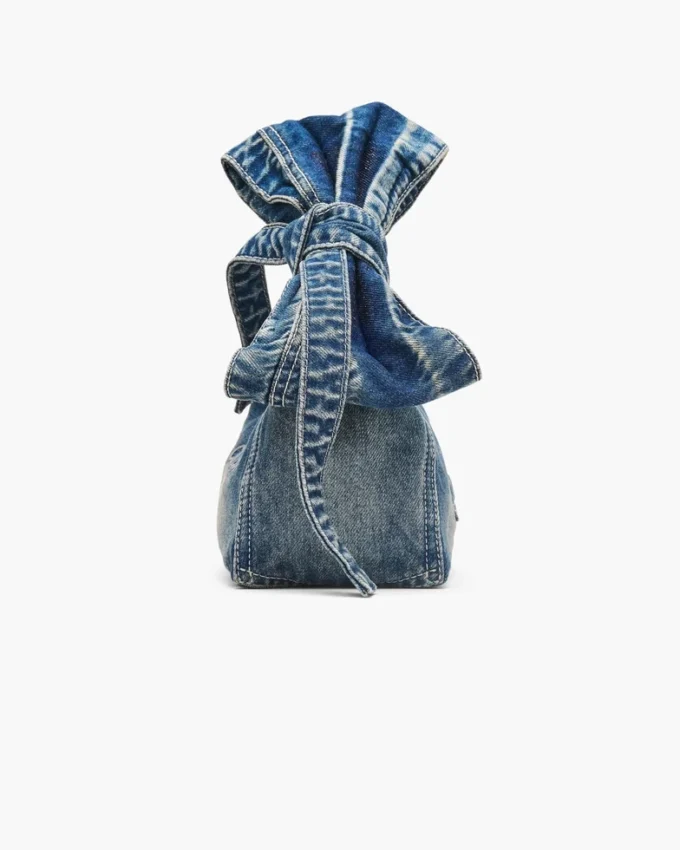 The Sack Bag mini de denim con lazo