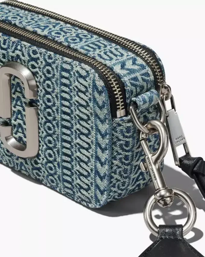 The Snapshot bag of washed denim with Monogram The Snapshot bag of washed denim with Monogram