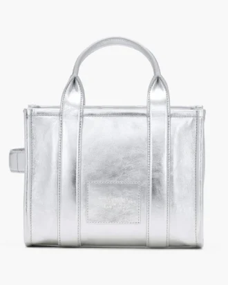 The Tote Bag pequeño de piel metalizada