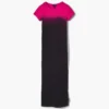 Vestido camiseta encogido con efecto ombré
