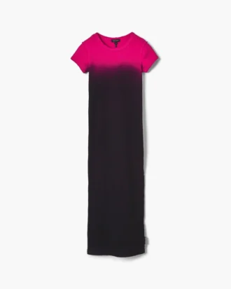 Vestido camiseta encogido con efecto ombré