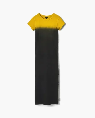 Vestido camiseta encogido con efecto ombré