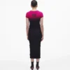 Vestido camiseta encogido con efecto ombré