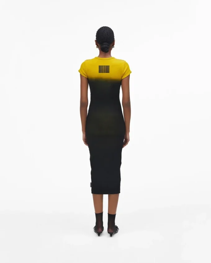 Vestido camiseta encogido con efecto ombré Vestido camiseta encogido con efecto ombré