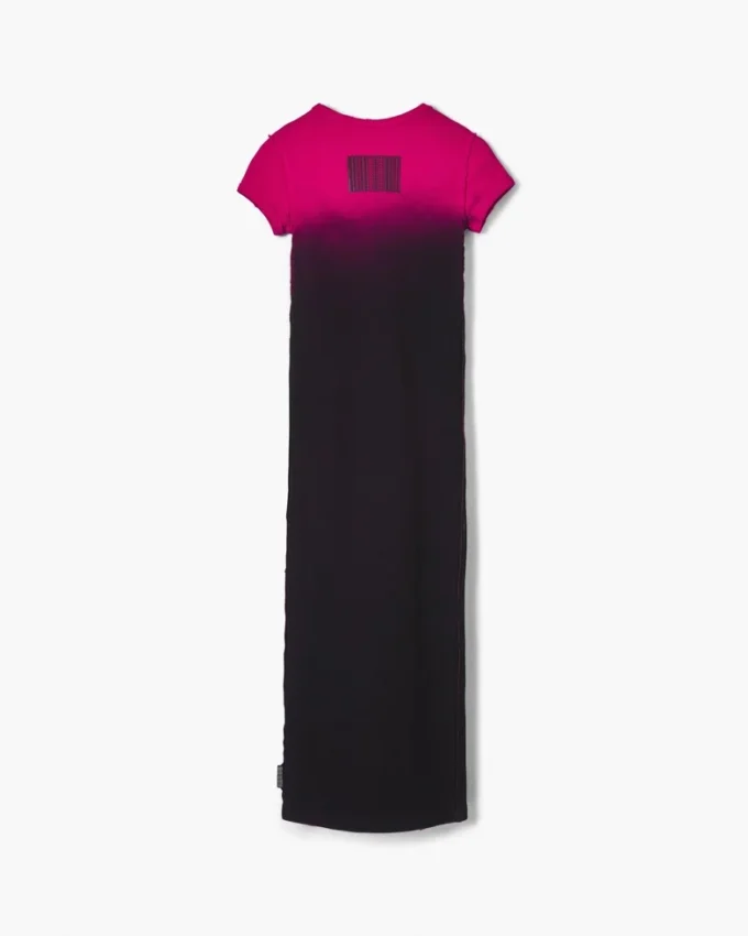 Vestido camiseta encogido con efecto ombré