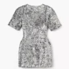 Vestido de punto con cuello en V y lentejuelas