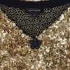 Vestido de punto con cuello en V y lentejuelas
