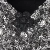 Vestido de punto con cuello en V y lentejuelas