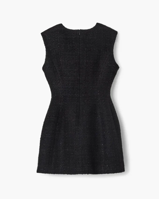 Vestido escultural de tweed