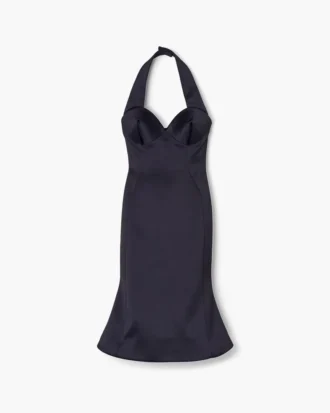 Vestido halter esculpido de satén
