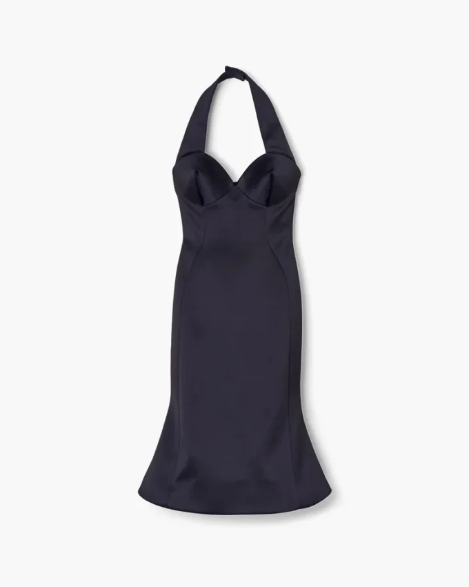 Vestido halter esculpido de satén Vestido halter esculpido de satén