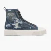 Zapatillas altas de denim rasgado y reparado Zapatillas altas de denim rasgado y reparado